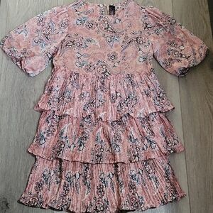 Code X Mode Pink Paisley Midi Dress Size S